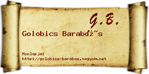 Golobics Barabás névjegykártya